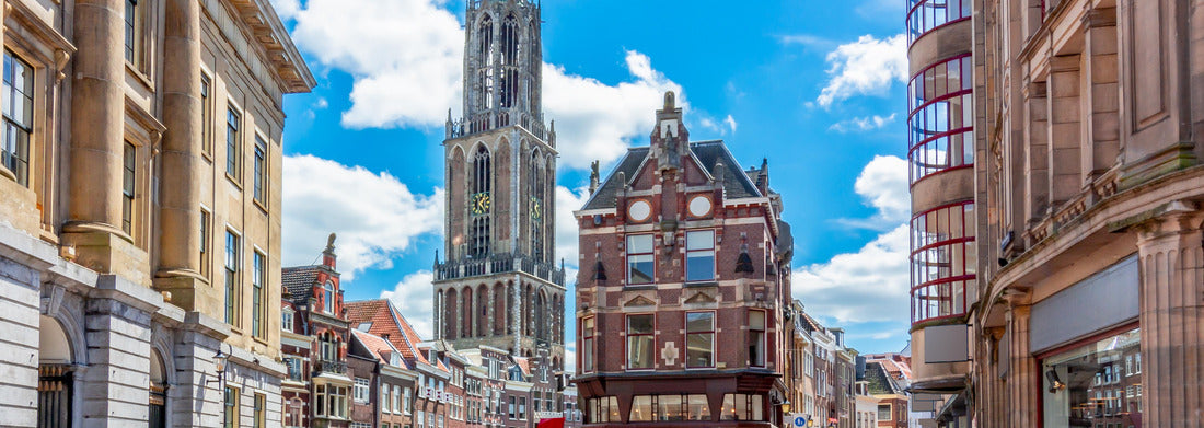 Noah Jigsaw Puzzle Cathedral tower and old city architecture in Utrecht, Netherlands panorama 1000 pieces