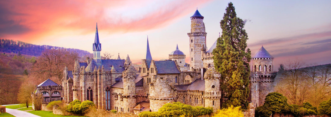 Noah Jigsaw Puzzle Magical landscape with medieval Lion castle or Lowenburg in Wilhelmshoehe Castle Park in Kassel, Germany, Europe at dawn panorama 1000 pieces