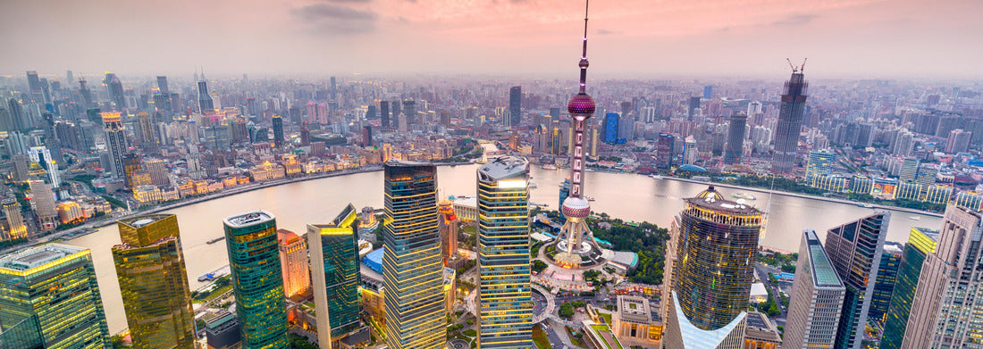 Noah Jigsaw Puzzle Shanghai, China aerial cityscape over the Pudong District panorama 1000 pieces