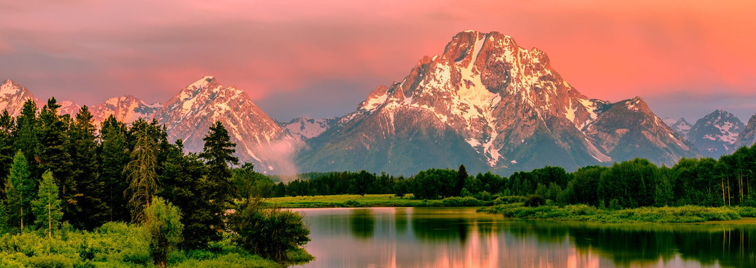 Noah Jigsaw Puzzle Grand Teton Mountains from Oxbow Bend on the Snake River at sunrise. Grand Teton National Park, Wyoming, USA panorama 1000 pieces