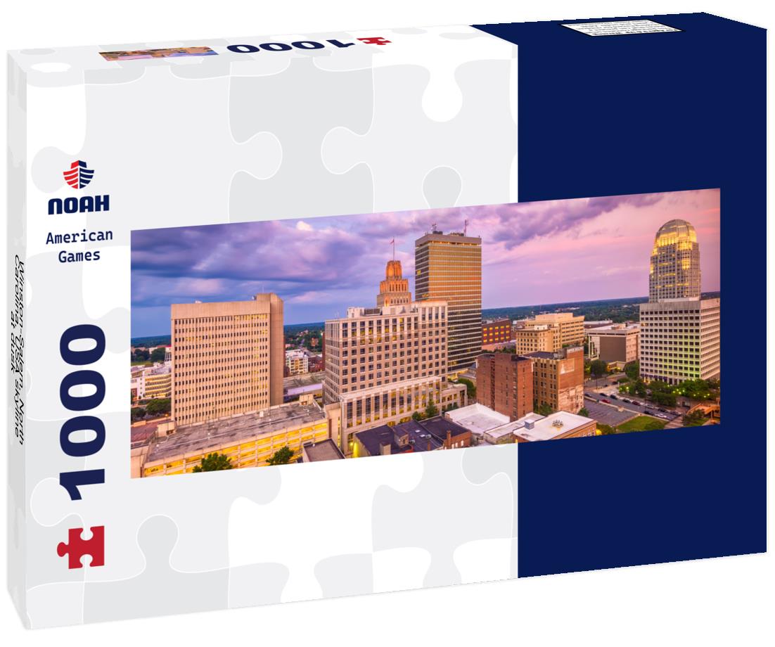 Winston-Salem, North Carolina, USA skyline at dusk 1000pc Panoramic Puzzle