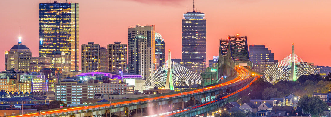 Noah Jigsaw Puzzle Boston, Massachusetts, USA skyline with bridges and highways at dusk panorama 1000 pieces