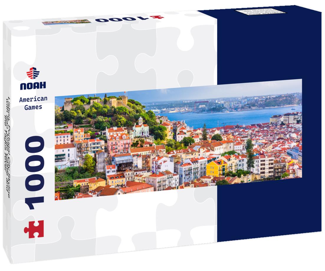 Noah Jigsaw Puzzle Lisbon, Portugal City Skyline with Sao Jorge Castle and the Tagus River panorama 1000 pieces