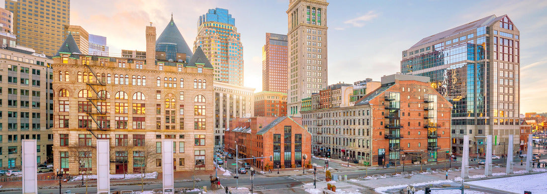 Noah Jigsaw Puzzle Boston downtown skyline at sunset in Massachusetts, USA panorama 1000 pieces