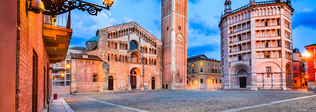 Noah Jigsaw Puzzle Parma, Italy - Piazza del Duomo with cathedral and baptistry, built in 1059. Romanesque architecture in Emilia-Romagna panorama 1000 pieces