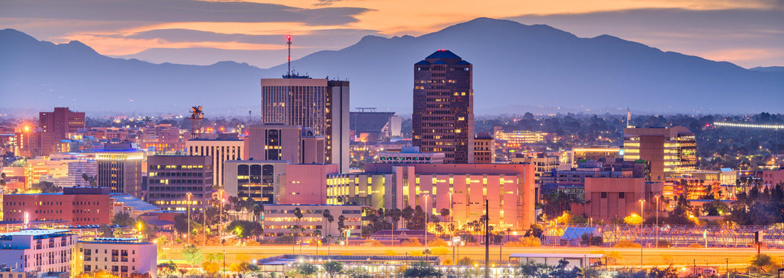 Noah Jigsaw Puzzle Tucson, Arizona, USA downtown city skyline with Sentinel Peak at dusk panorama 1000 pieces