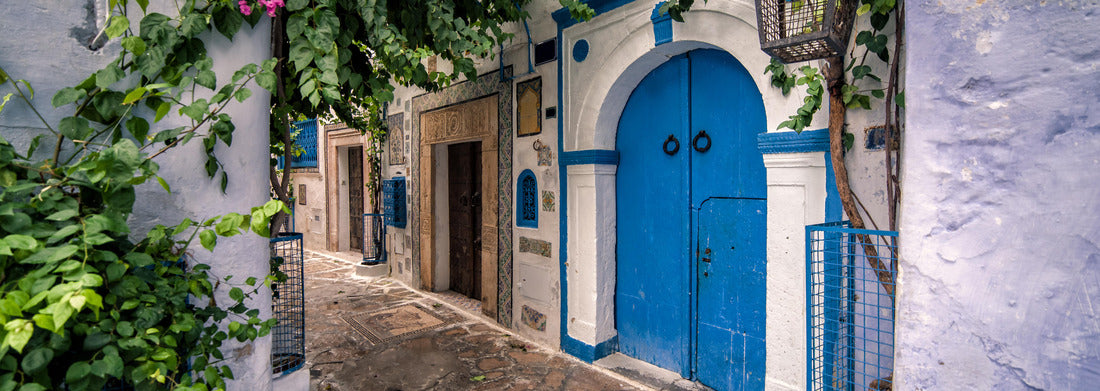 Noah Jigsaw Puzzle Hammamet Medina streets with blue walls. Tunis, north Africa panorama 1000 pieces