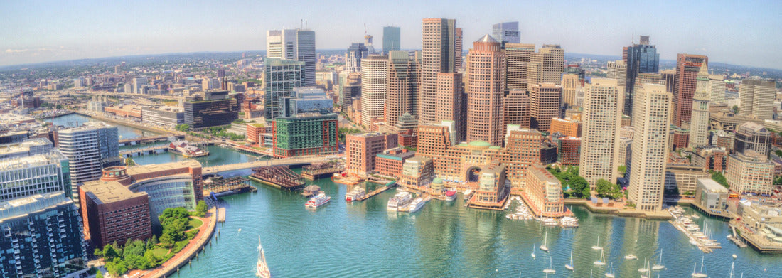 Noah Jigsaw Puzzle Boston, Massachusetts Skyline from above by Drone during Summer Time panorama 1000 pieces