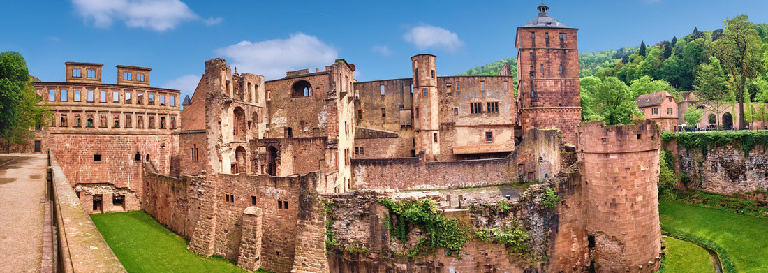 Ruins of Heidelberg Castle in spring - Heidelberg, Germany 1000pc Panoramic Puzzle