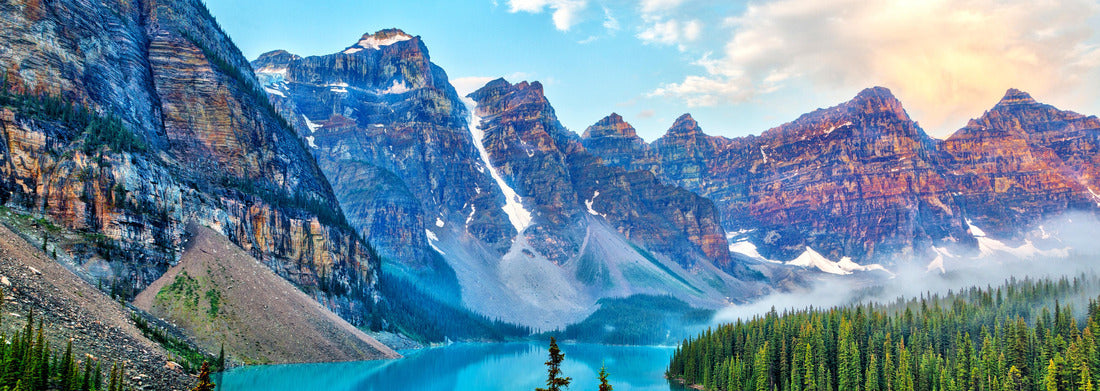 Noah Jigsaw Puzzle Sunrise over the Valley of Ten Peaks with glacial lake in the foreground in the Canadian Rockies panorama 1000 pieces