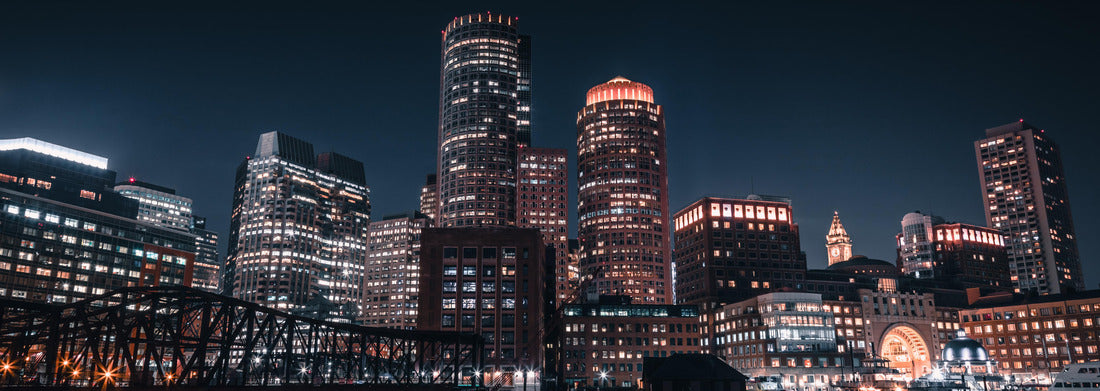 Noah Jigsaw Puzzle Boston harbour Skyline at night panorama 1000 pieces