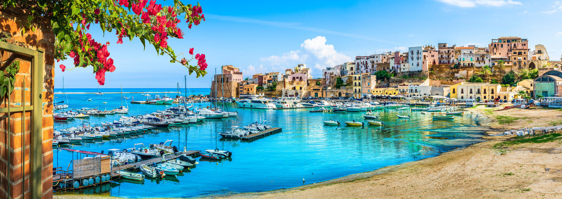 Noah Jigsaw Puzzle The Sicilian harbor of Castellammare del Golfo, amazing coastal village of the island of Sicily, province of Trapani, Italy panorama 1000 pieces