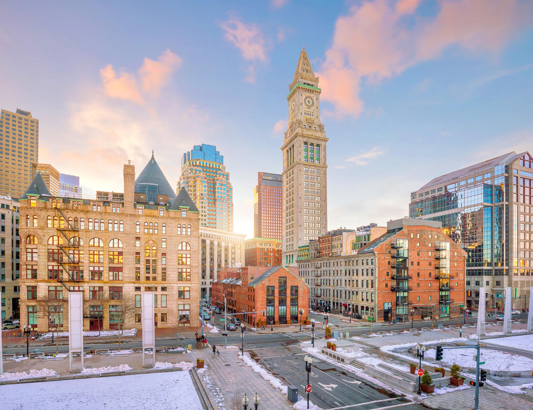 Noah Jigsaw Puzzle Boston downtown skyline at sunset in Massachusetts, USA 1000 pieces