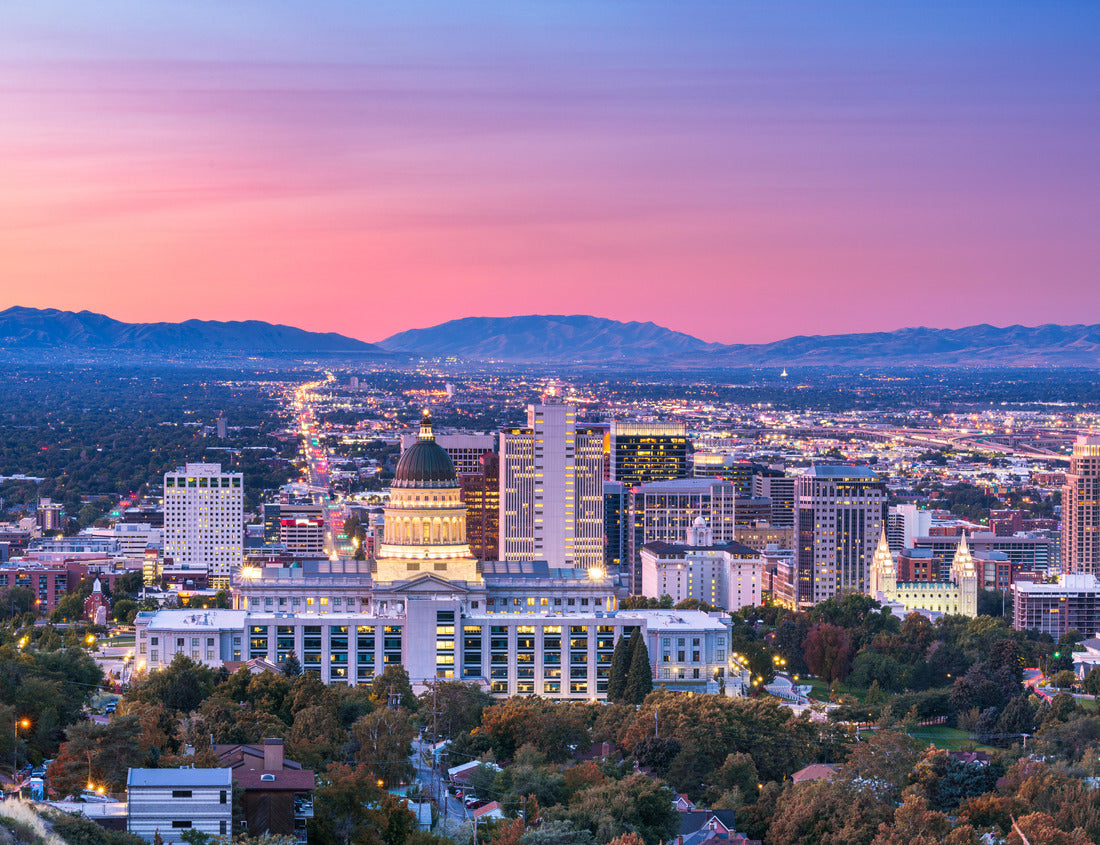 Noah Jigsaw Puzzle Salt Lake City, Utah, USA downtown city skyline at dusk 1000 pieces