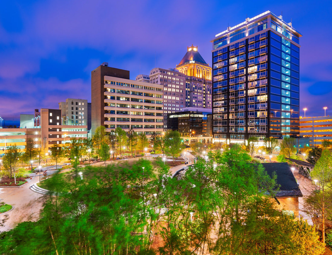 Noah Jigsaw Puzzle Greensboro, North Carolina, USA downtown city skyline at night 1000 pieces
