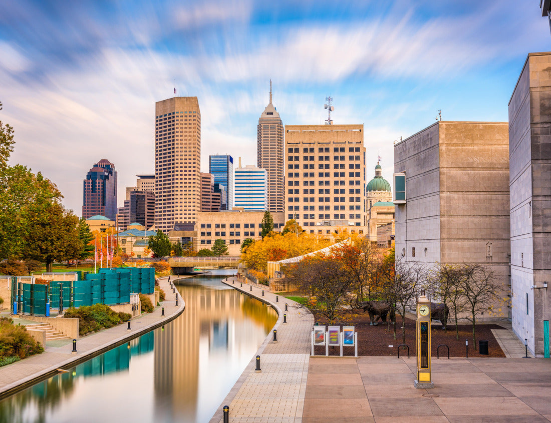 Noah Jigsaw Puzzle Indianapolis, Indiana, USA downtown skyline over the river walk 1000 pieces