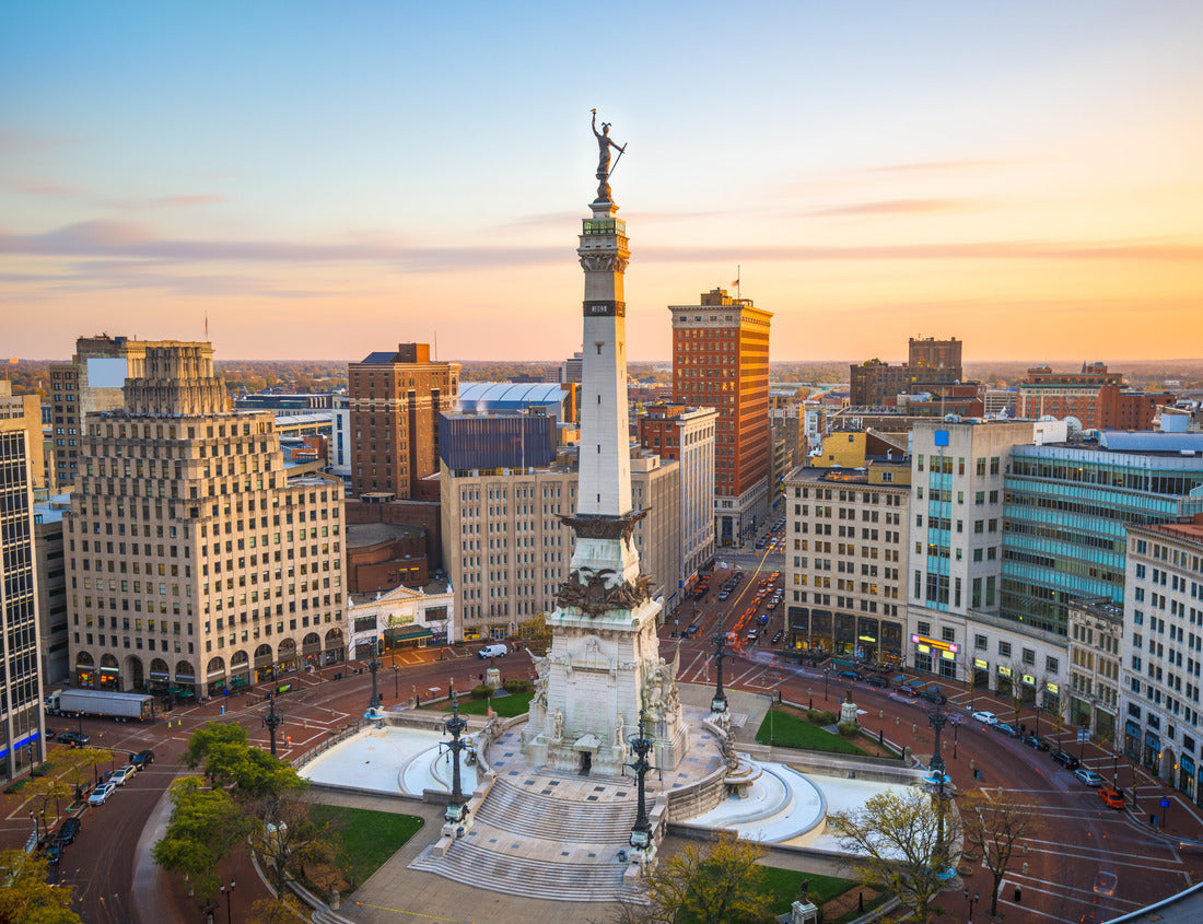 Noah Jigsaw Puzzle Indianapolis, Indiana, USA skyline over Monument Circle at dusk 1000 pieces