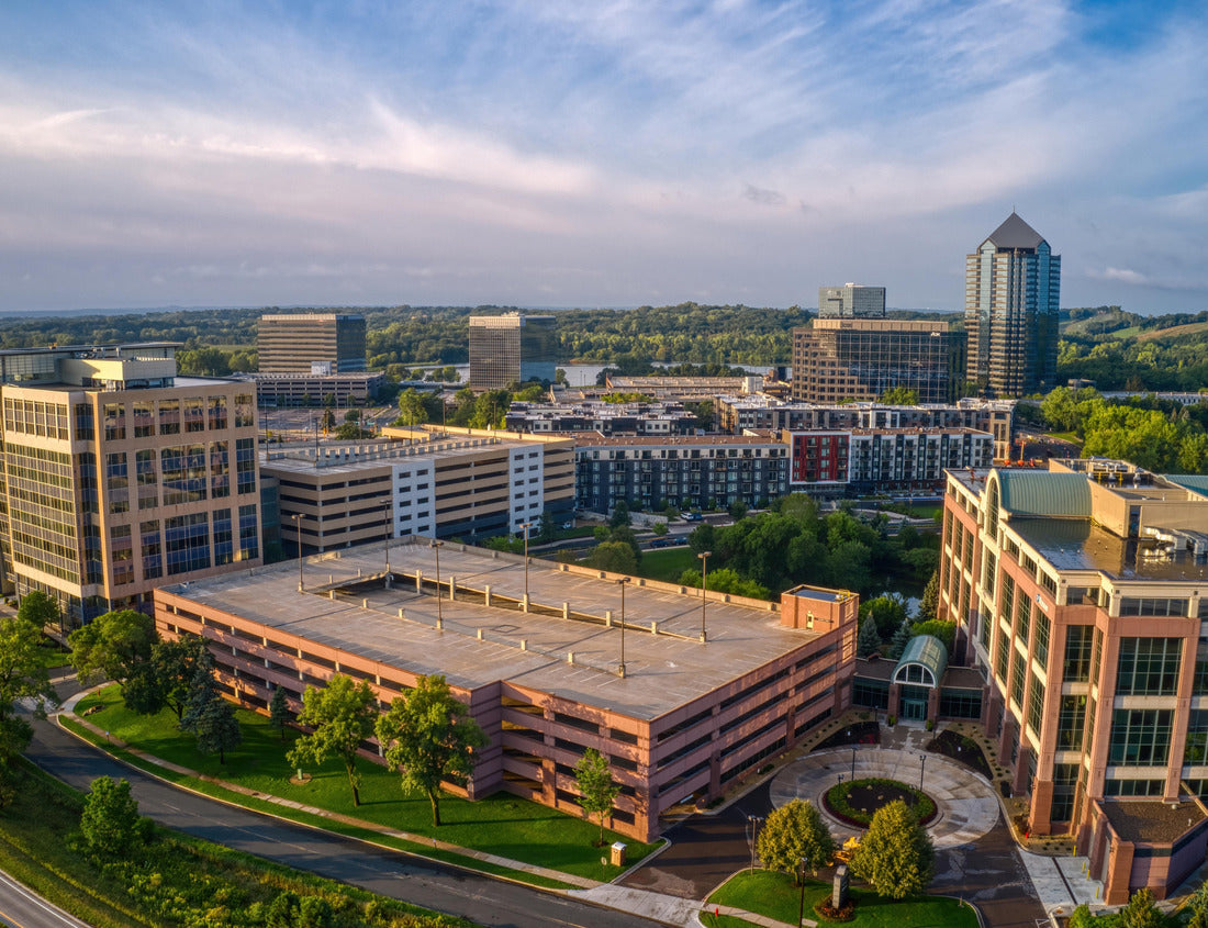 Noah Jigsaw Puzzle Aerial View of the Business District of Edina, Minnesota at Sunrise 1000 pieces