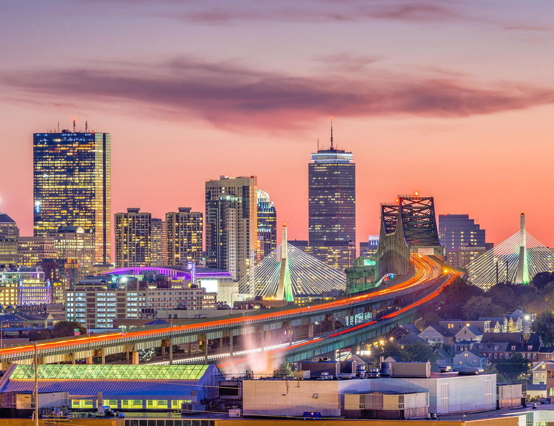 Noah Jigsaw Puzzle Boston, Massachusetts, USA skyline with bridges and highways at dusk 1000 pieces