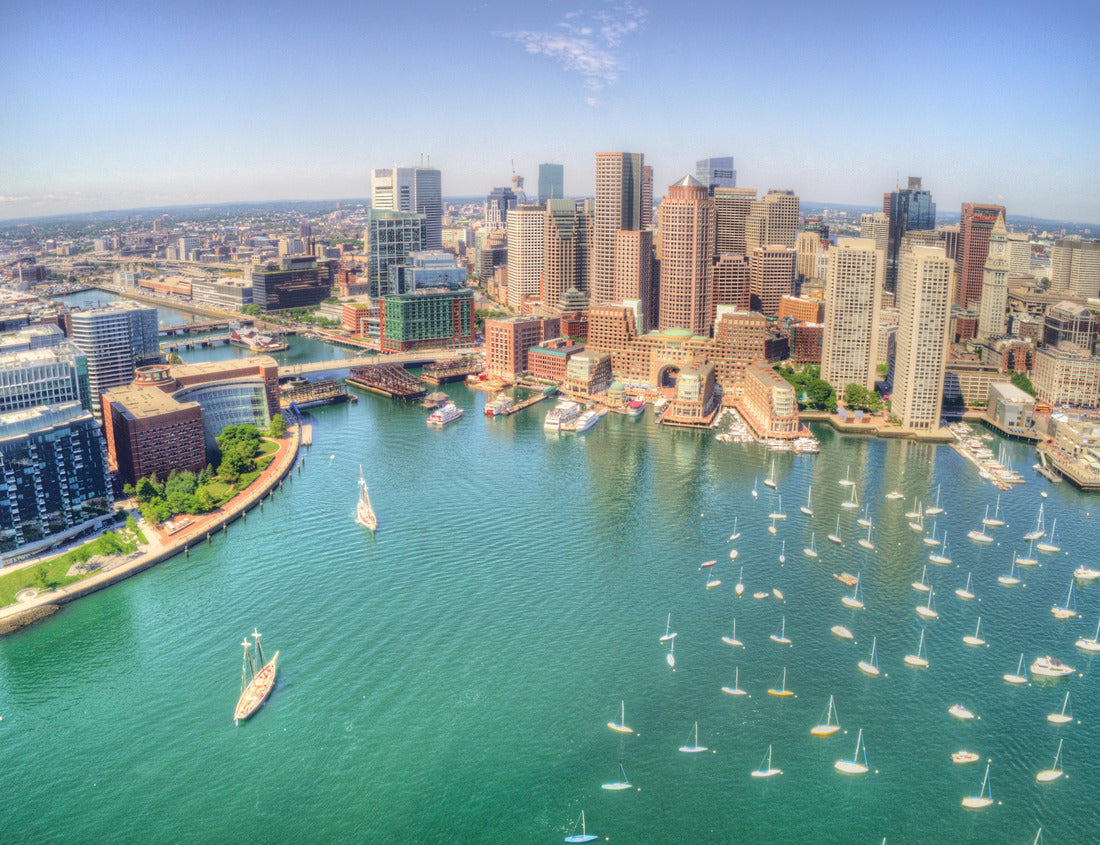 Noah Jigsaw Puzzle Boston, Massachusetts Skyline from above by Drone during Summer Time 1000 pieces