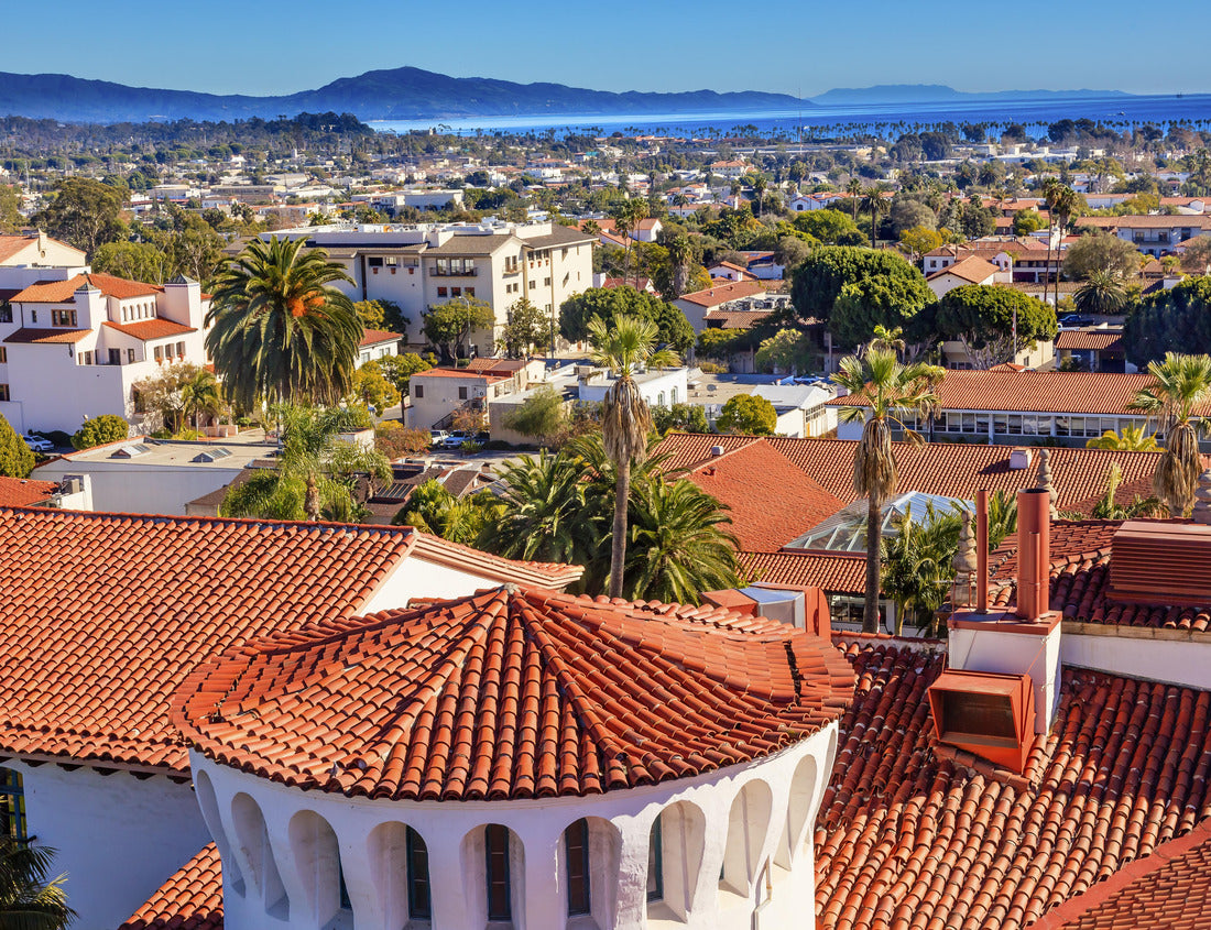 Noah Jigsaw Puzzle Court House Buildings Orange Roofs Pacific Ocean Santa Barbara California 1000 pieces