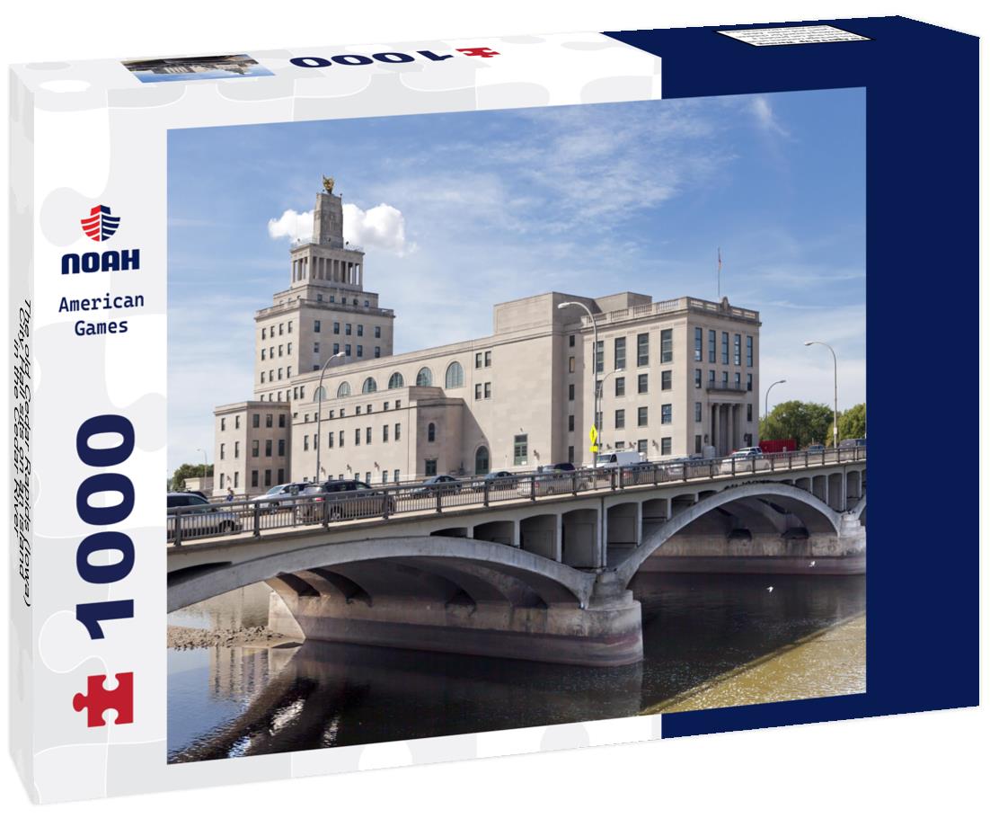 Noah Jigsaw Puzzle The old Cedar Rapids (Iowa) City Hall sits on an island in the Cedar River 1000 pieces