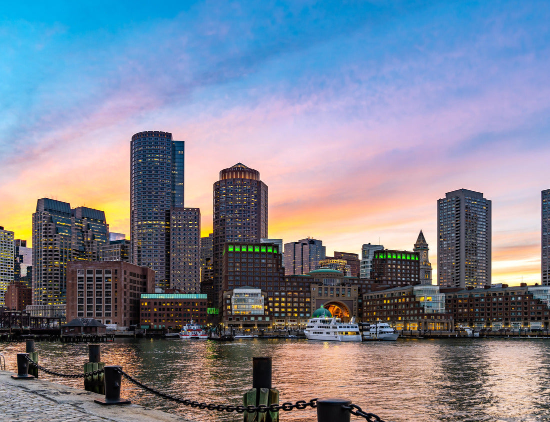 Noah Jigsaw Puzzle Boston Downtown skylines building cityscape sunset at Boston city, MA, USA 1000 pieces