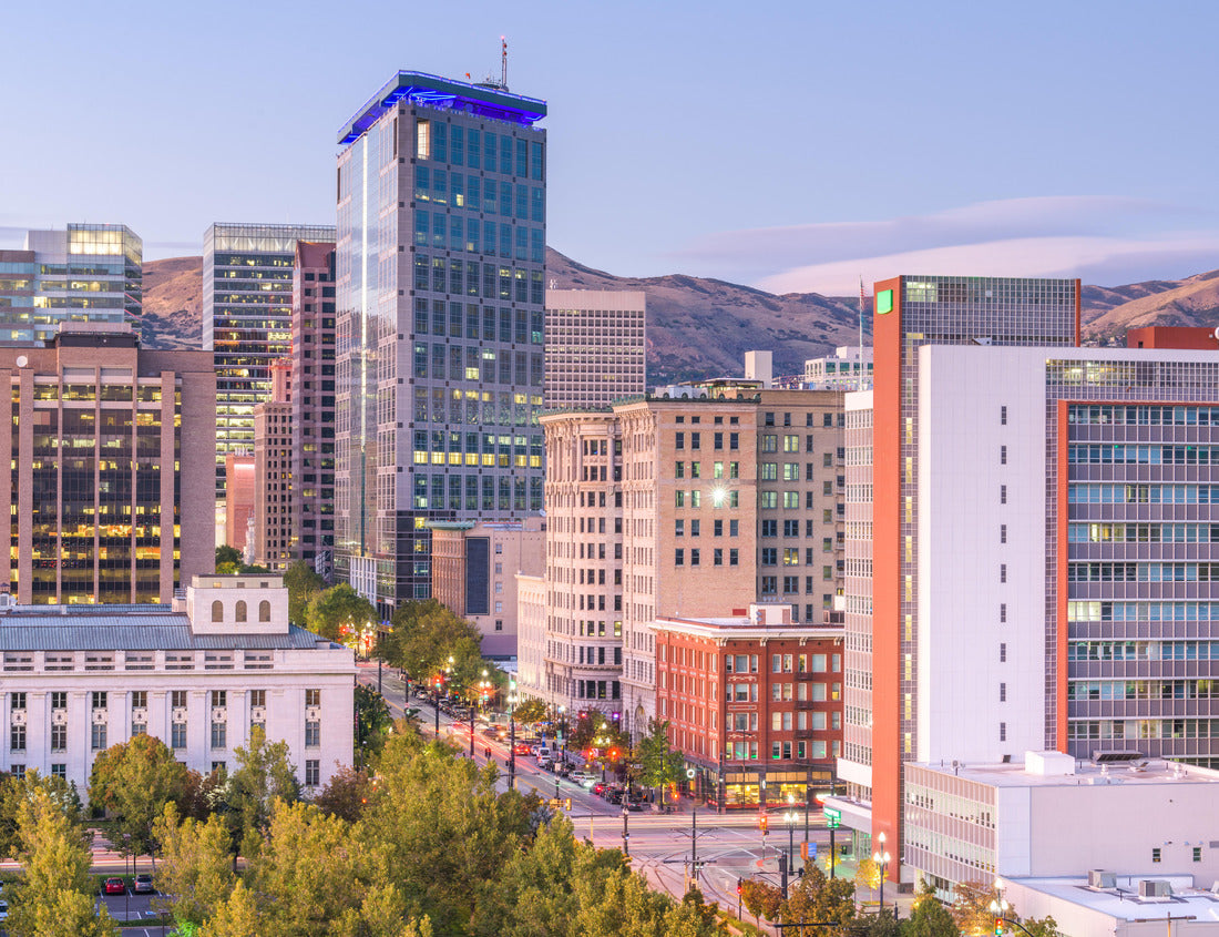 Noah Jigsaw Puzzle Salt Lake City, Utah, USA downtown financial district cityscape at twilight 1000 pieces