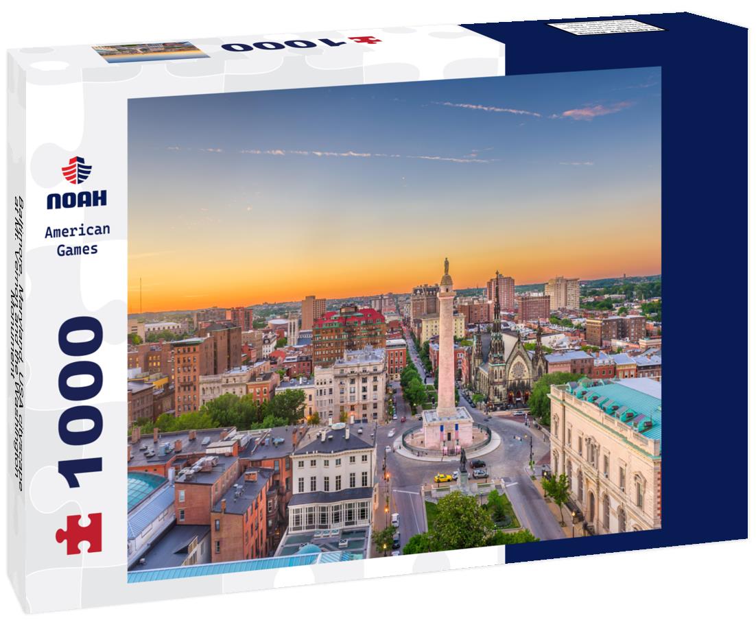 Noah Jigsaw Puzzle Baltimore, Maryland, USA cityscape at Mt. Vernon and the Washington Monument 1000 pieces