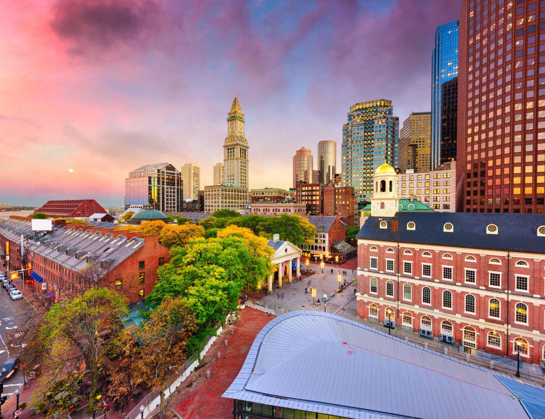 Noah Jigsaw Puzzle Boston, Massachusetts, USA skyline with Faneuil Hall and Quincy Market at dusk 1000 pieces