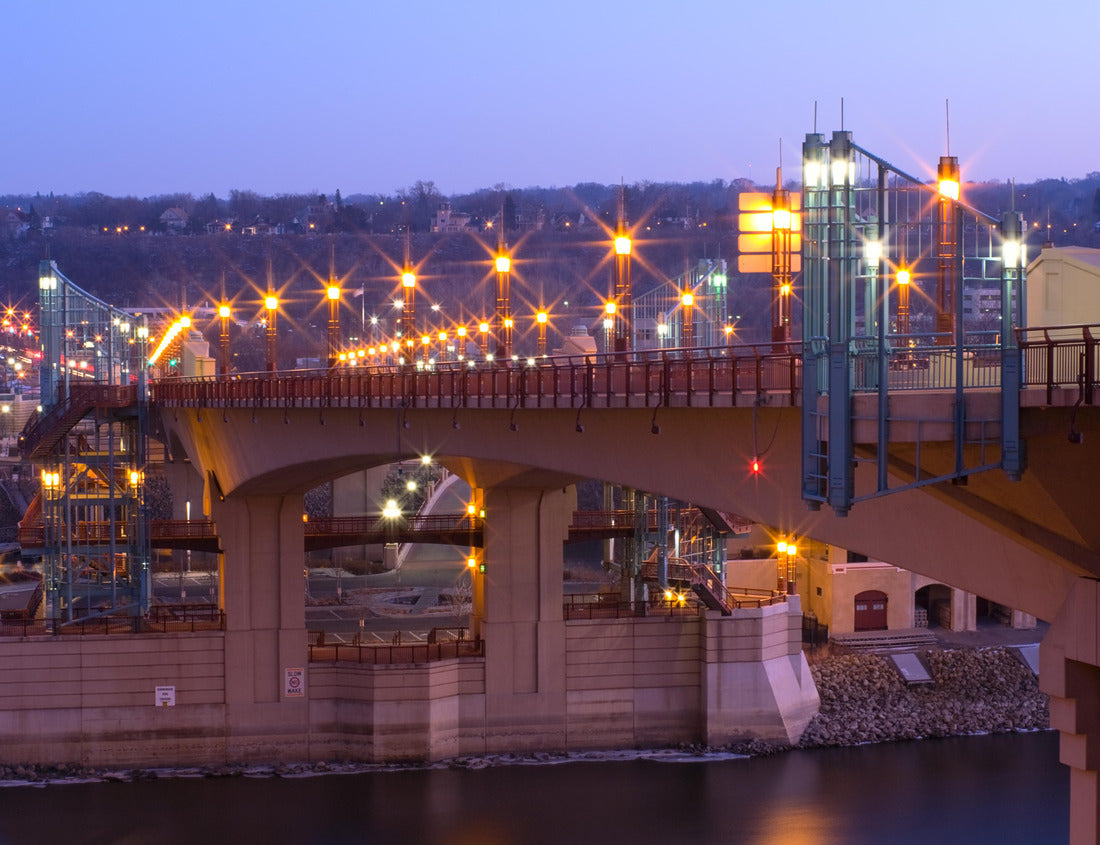 Noah Jigsaw Puzzle Wabasha Street bridge at dusk illuminated by street lamps in Saint Paul Minnesota 1000 pieces