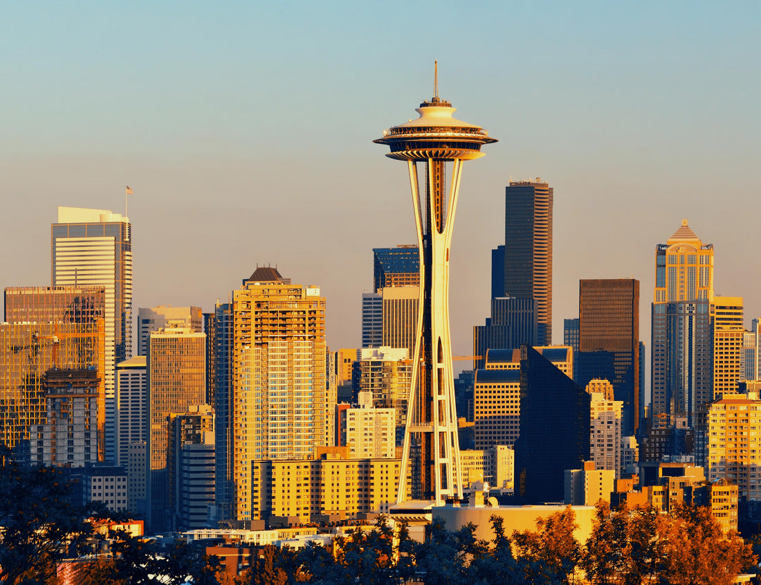 Noah Jigsaw Puzzle Seattle city skyline at sunset with urban office buildings viewed from Kerry Park 1000 pieces