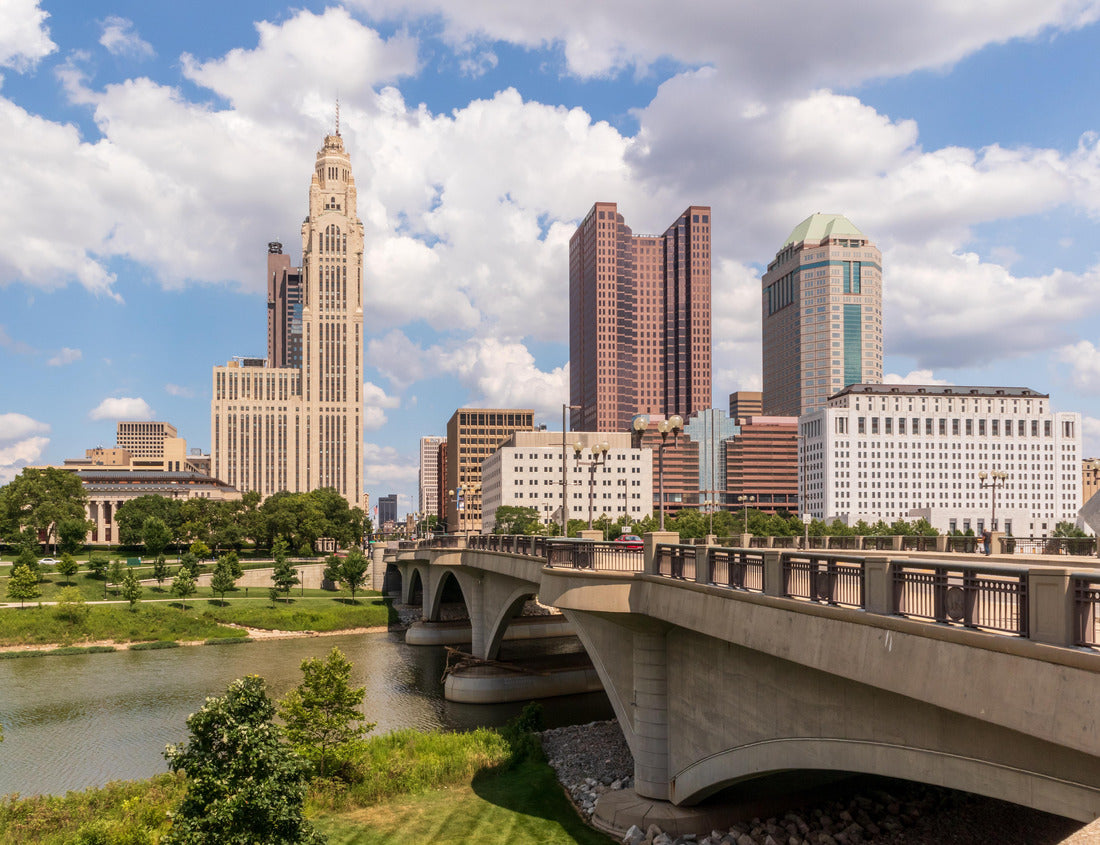 Noah Jigsaw Puzzle Cityscape of Columbus, Ohio, above the Scioto River from Battelle Riverfront Park 1000 pieces