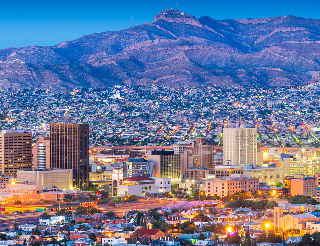 Noah Jigsaw Puzzle El Paso, Texas, USA downtown city skyline at dusk with Juarez, Mexico in the distance 1000 pieces