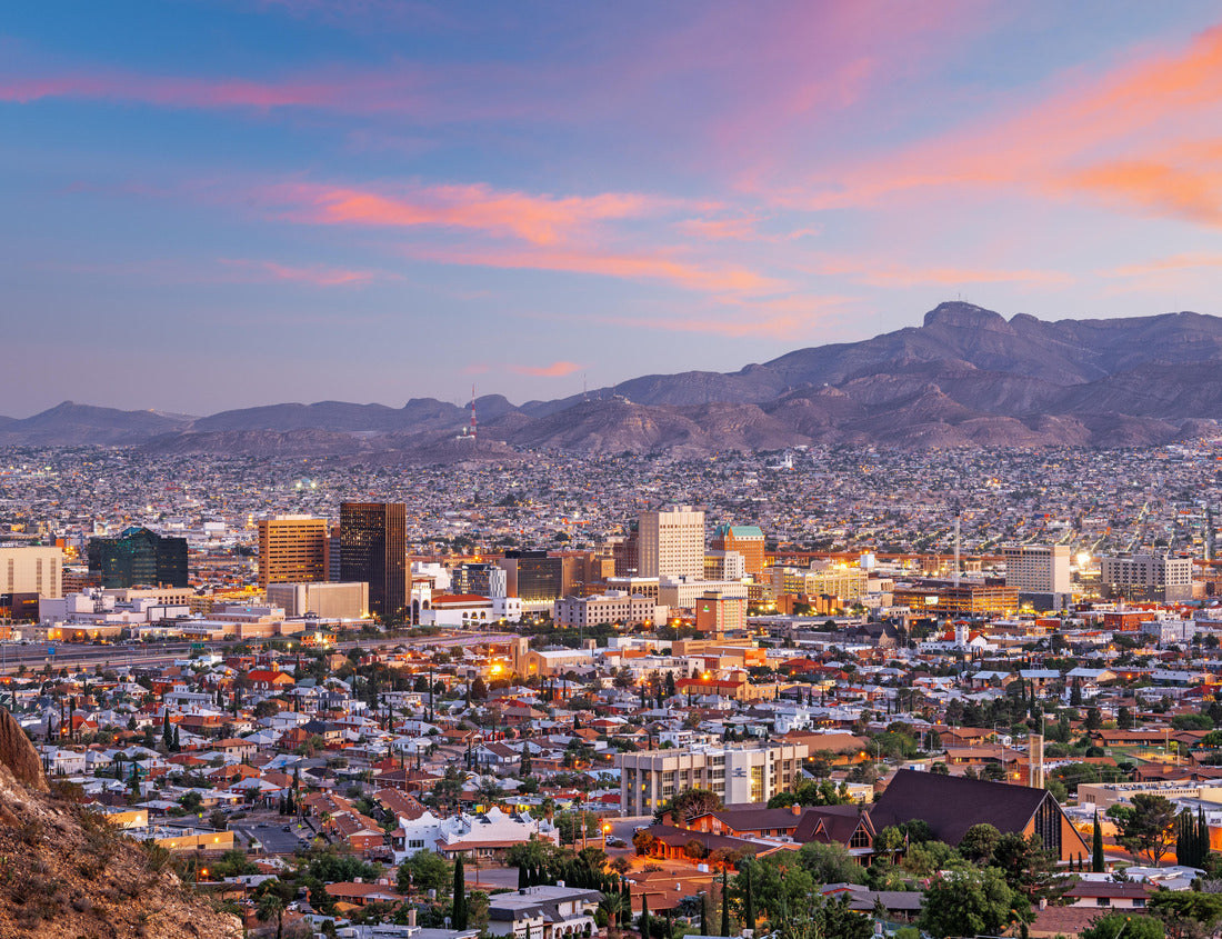 Noah Jigsaw Puzzle El Paso, Texas, USA downtown city skyline at dusk with Juarez, Mexico in the distance 1000 pieces