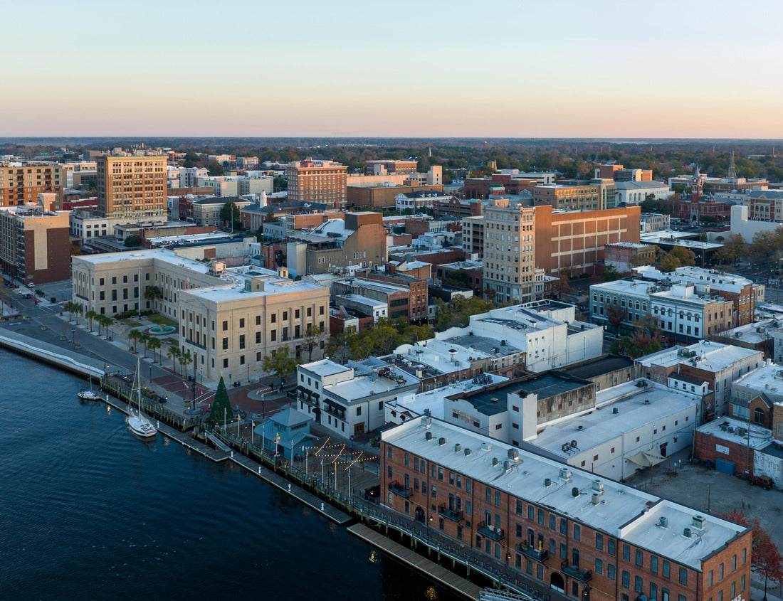 Noah Jigsaw Puzzle Aerial view of historic downtown Wilmington, NC. Riverwalk next to the Cape Fear River 1000 pieces
