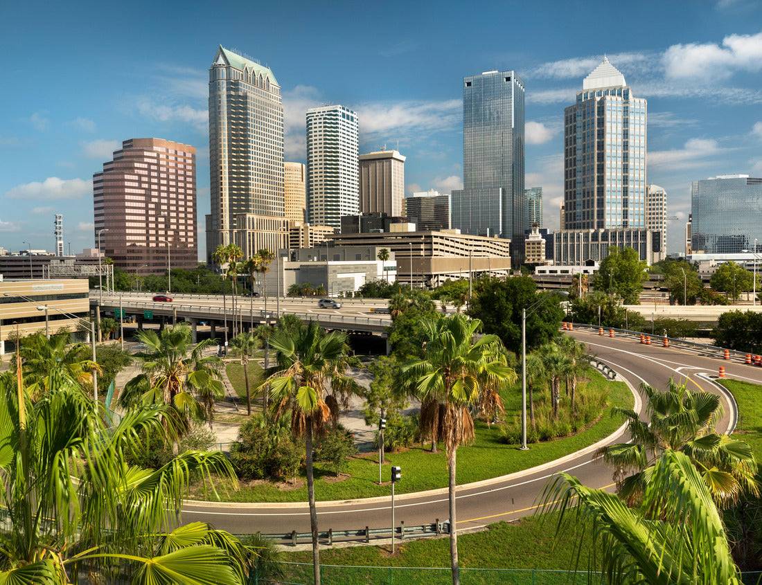 Noah Jigsaw Puzzle Downtown city skyline view of Tampa Florida USA looking over the freeway and the Riverwalk 1000 pieces