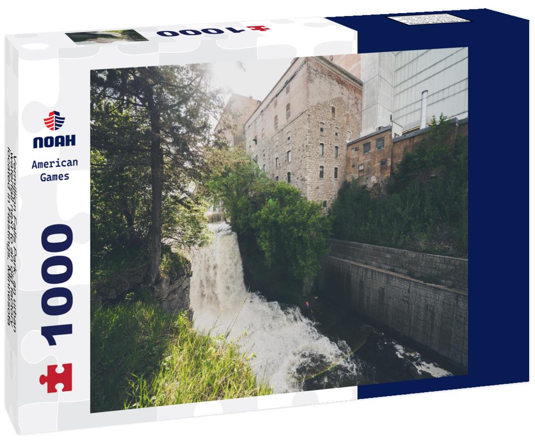 Noah Jigsaw Puzzle Vermillion Falls Park, an urban waterfall next to an old factory located in Hastings, Minnesota 1000 pieces