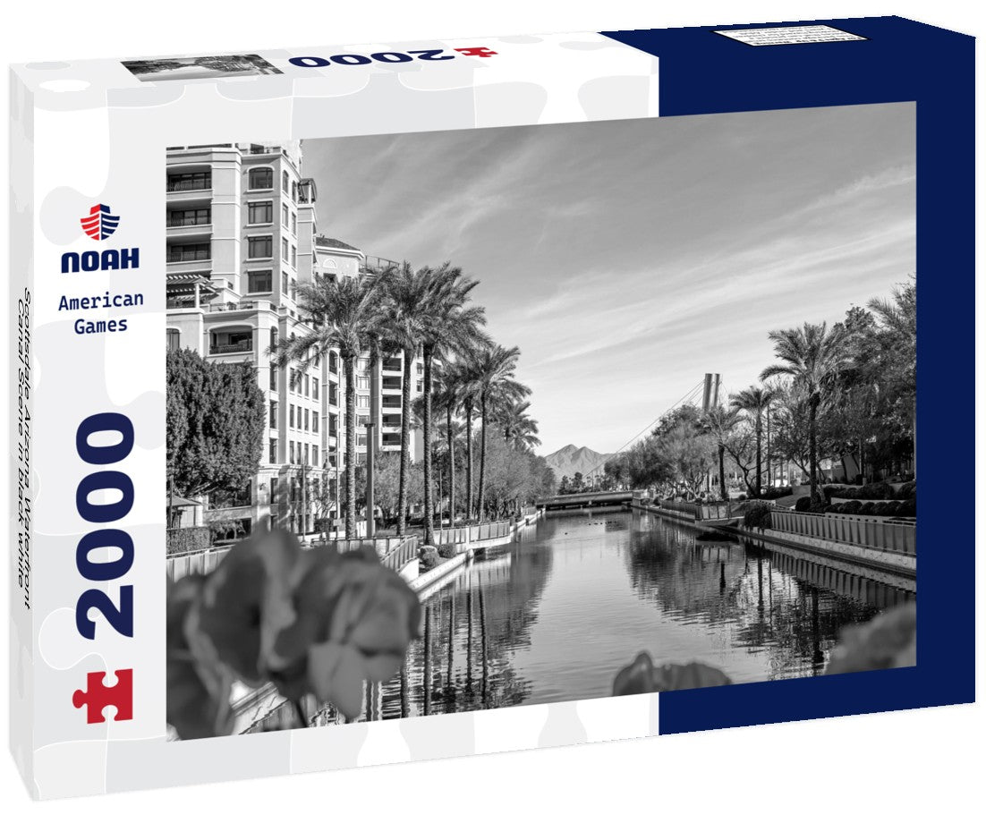 Scottsdale Arizona Waterfront Canal Scene 2000pc PuzzleBlack and White