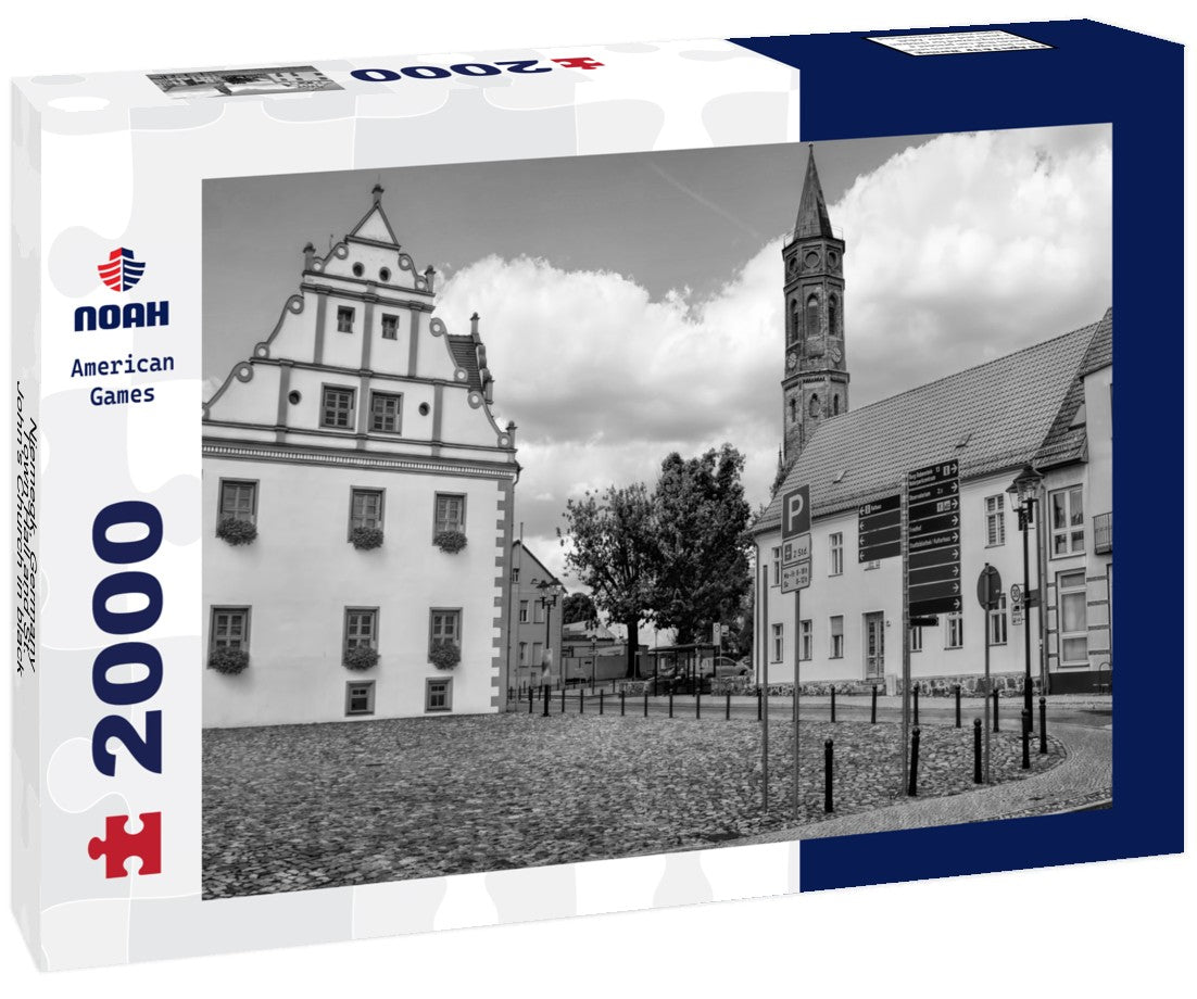 Niemegk, Germany - Town Hall and St. John's Church 2000pc PuzzleBlack and White