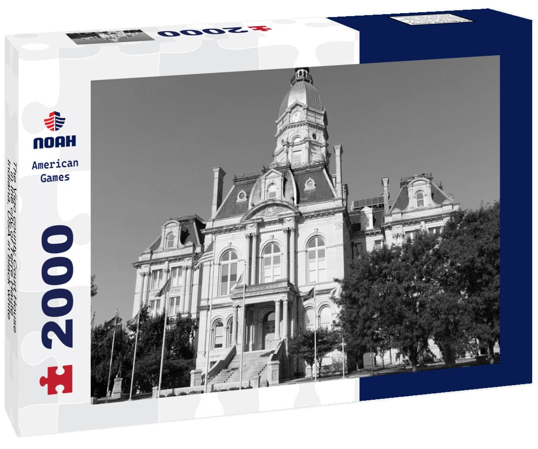 The Vigo county Court House, in the city of Terre Haute, Indiana, USA 2000pc PuzzleBlack and White