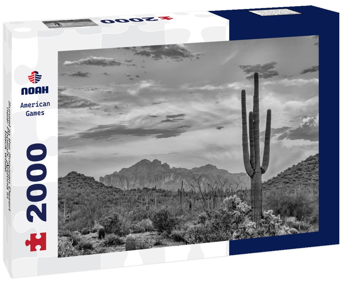 Sunset in the Sonoran Desert near Phoenix, Arizona 2000pc PuzzleBlack and White