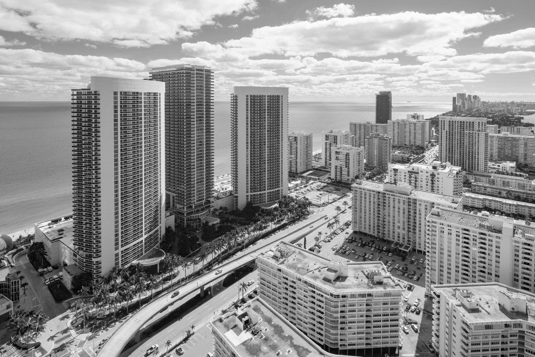Hallandale Beach FL Broward County USA 2000pc PuzzleBlack and White