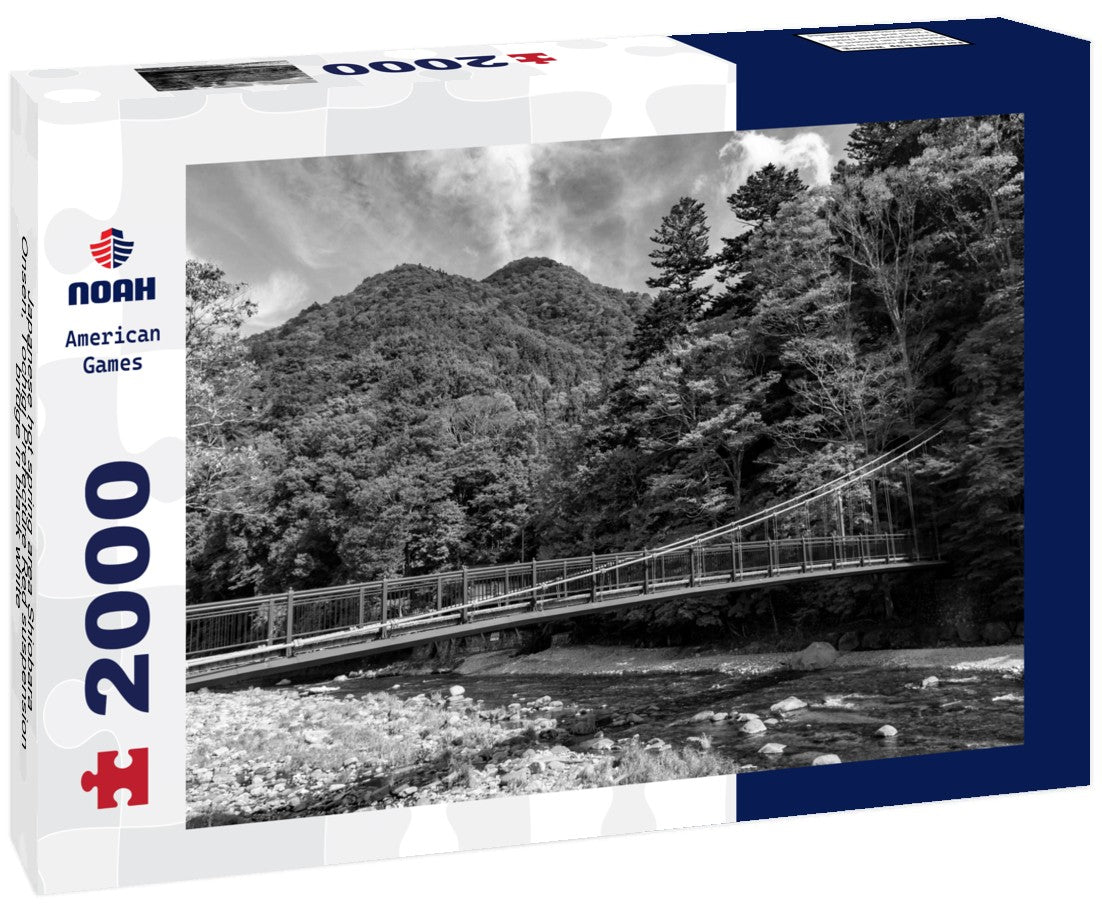 Japanese hot spring area Shiobara Onsen, Tochigi Prefecture Red suspension bridge 2000pc PuzzleBlack and White