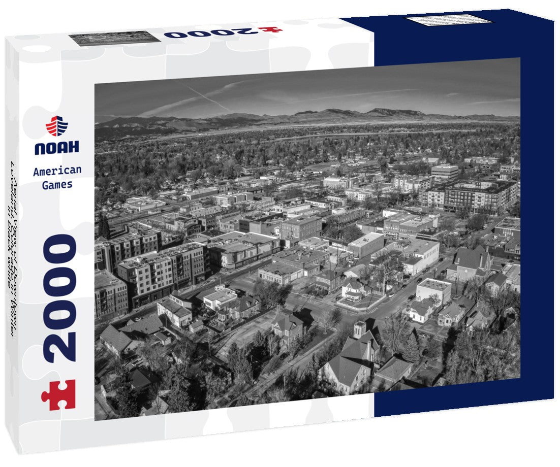Aerial View of Downtown Loveland, Colorado in Winter 2000pc PuzzleBlack and White