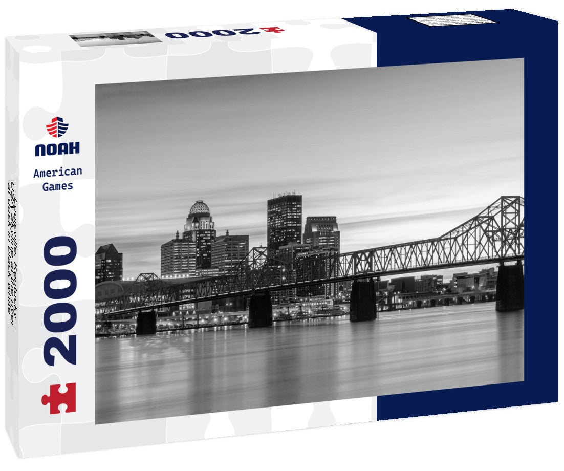 Louisville, Kentucky, USA Skyline at the river at dusk 2000pc PuzzleBlack and White