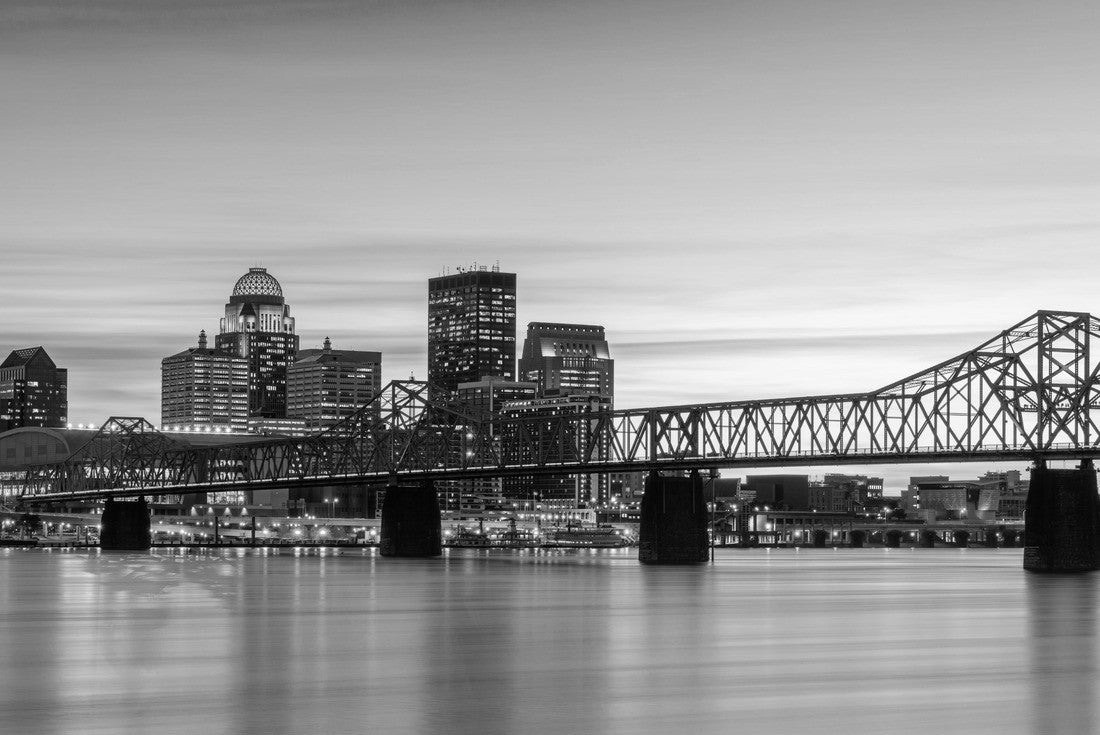 Louisville, Kentucky, USA Skyline at the river at dusk 2000pc PuzzleBlack and White