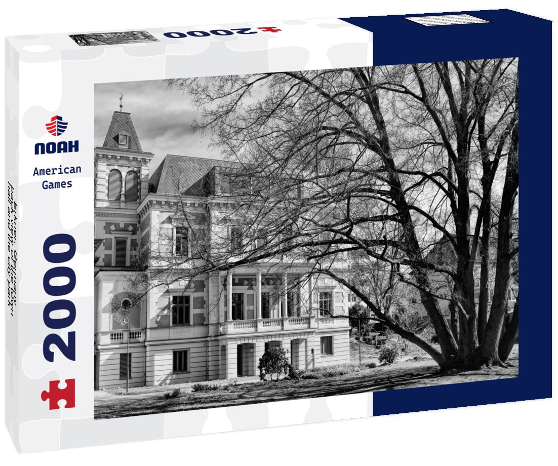 Erkner, Germany - back view of the town hall and the city park 2000pc PuzzleBlack and White