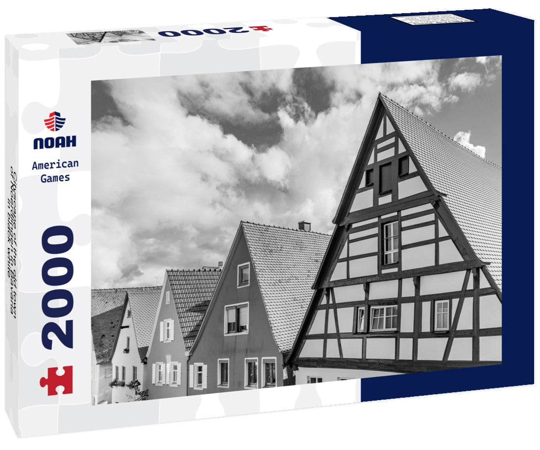 Cityscape of the old town of Noerdlingen in Bavaria 2000pc PuzzleBlack and White