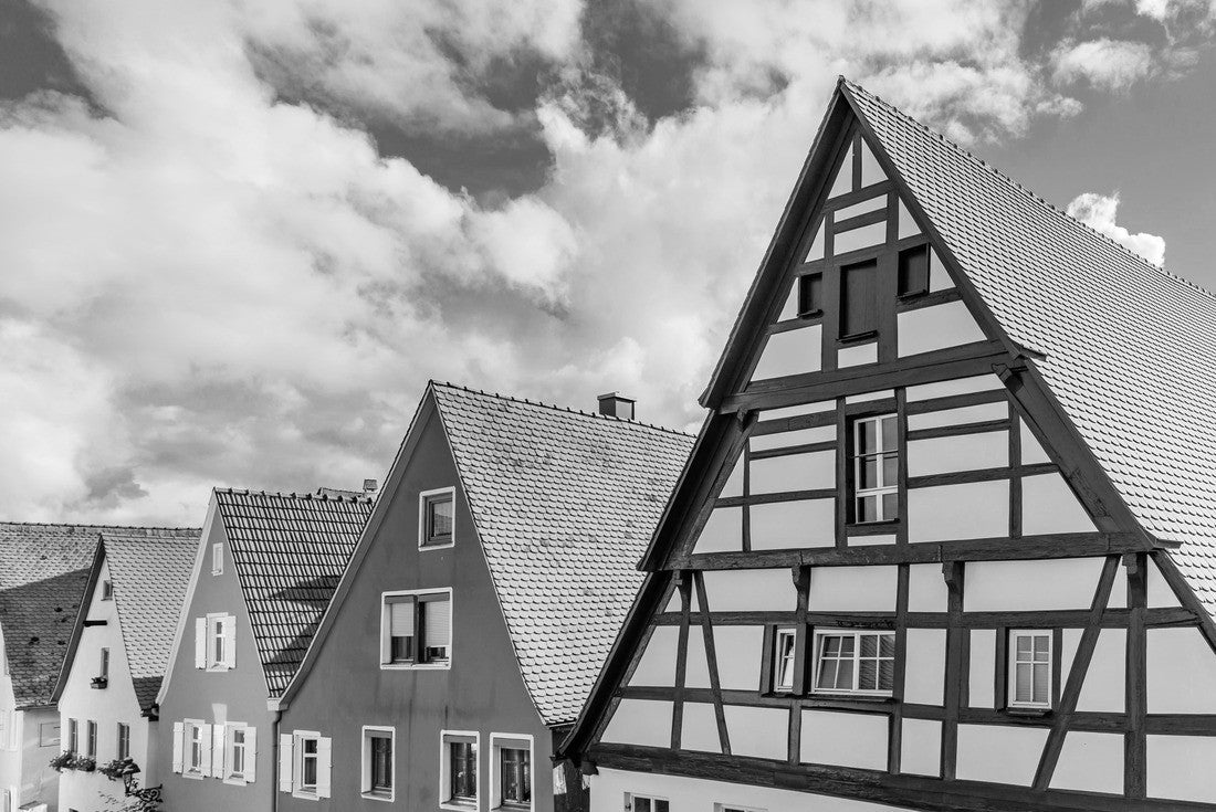 Cityscape of the old town of Noerdlingen in Bavaria 2000pc PuzzleBlack and White